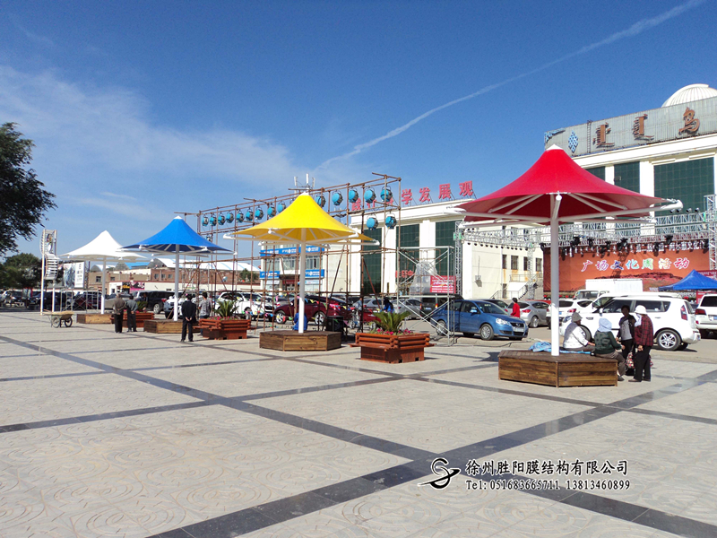 內(nèi)蒙巴彥淖爾六角傘膜結(jié)構(gòu)順利完工